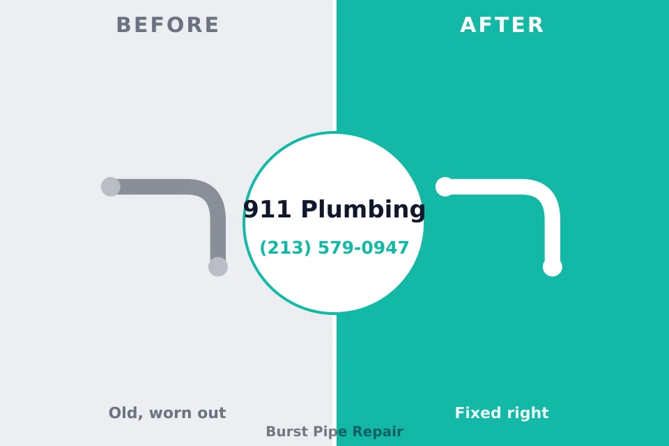 Before and after: plumbing repair Como, MS